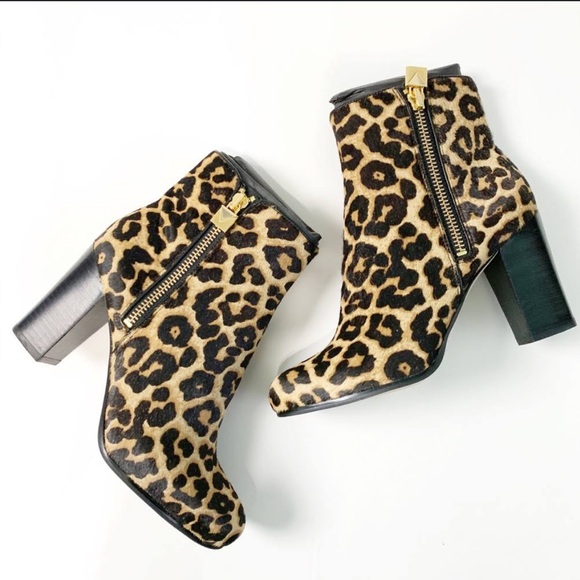 MICHAEL MICHAEL KORS Genuine Calfhair Leopard Print Boots 7.5 - Picture 1 of 12